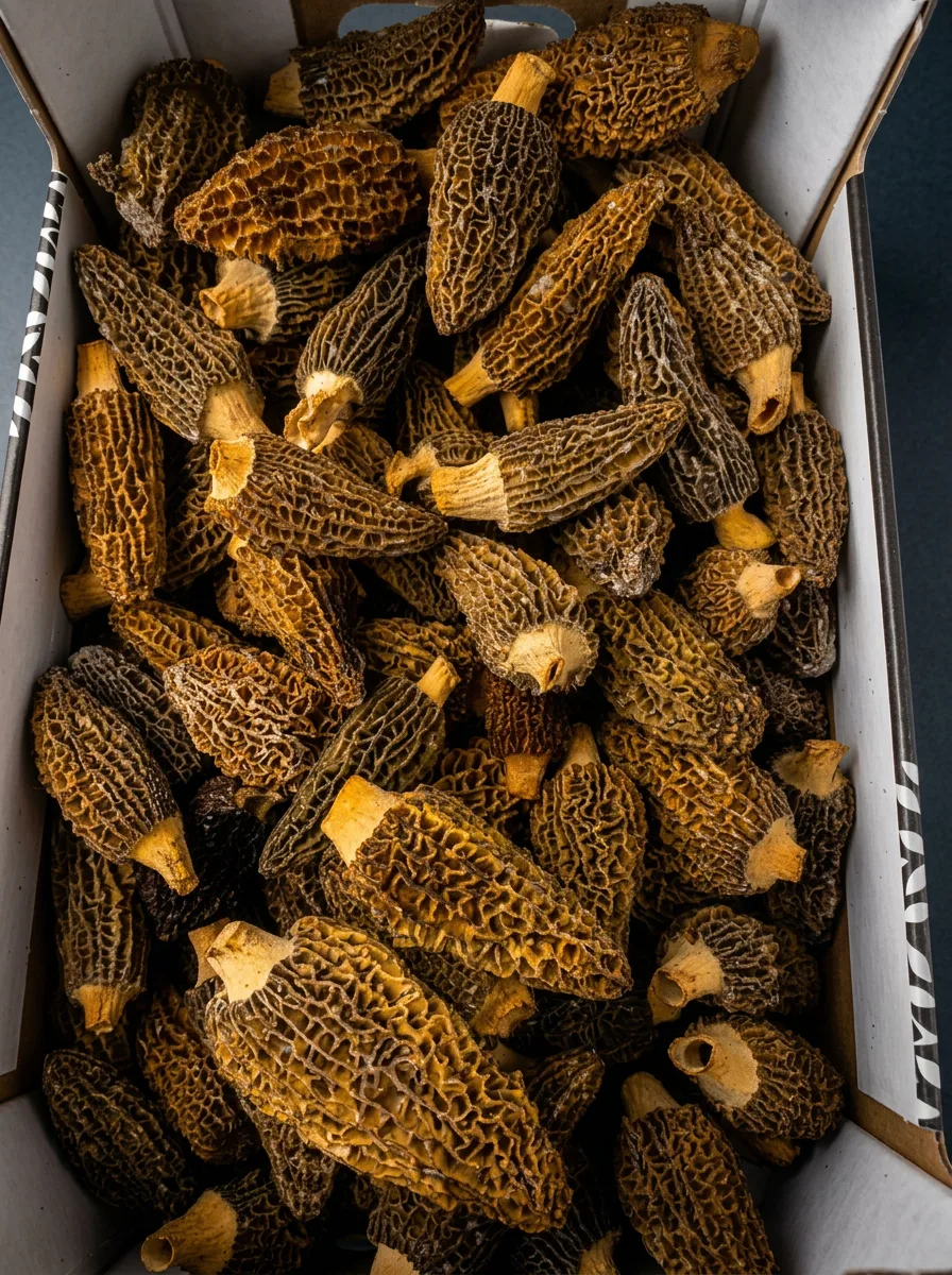 Fresh morel mushrooms ready for the kitchen